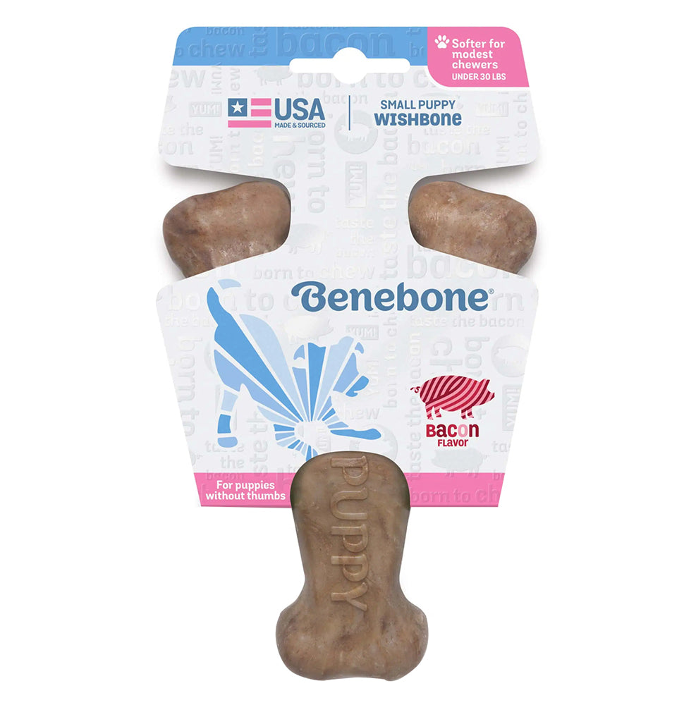 Benebone Wishbone Bacon Chew Toy For Puppy Medium