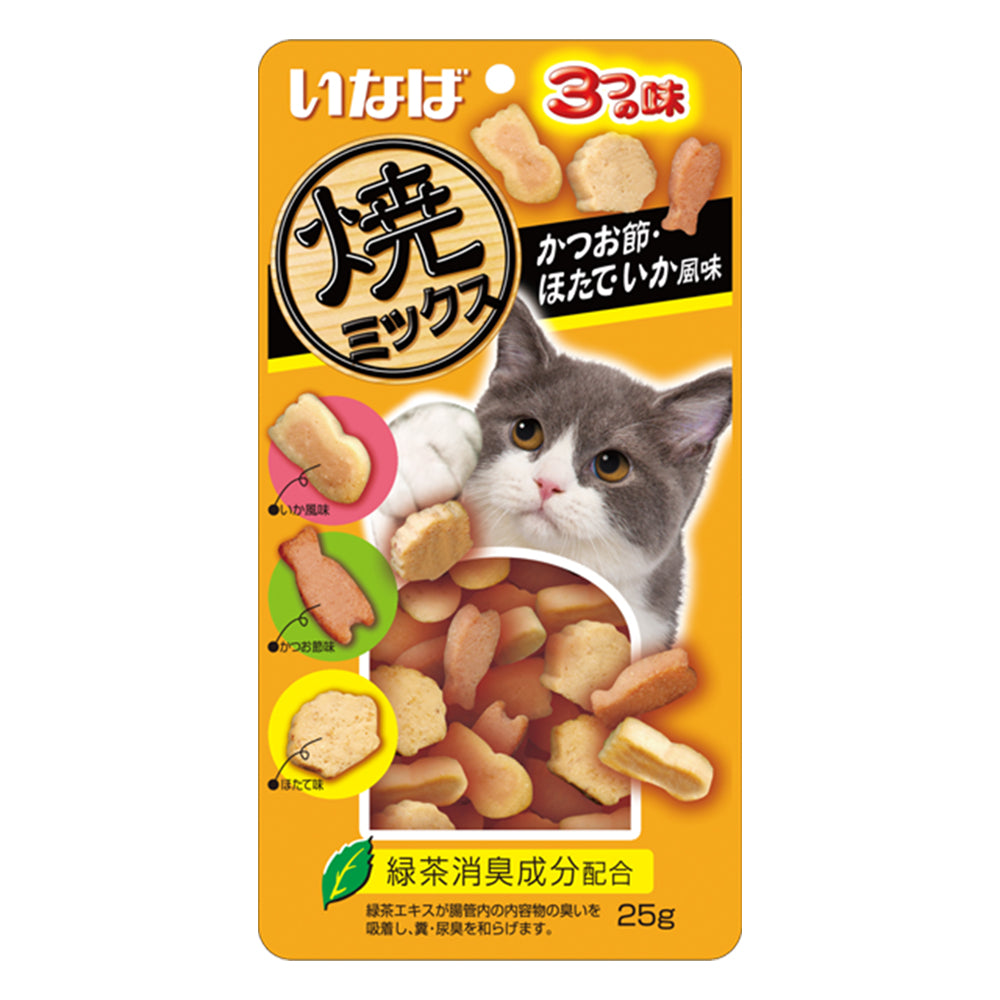 Ciao Soft Bits Mix Tuna And Chicken Fillet With Dried Bonito Scallop And Squid Flavor