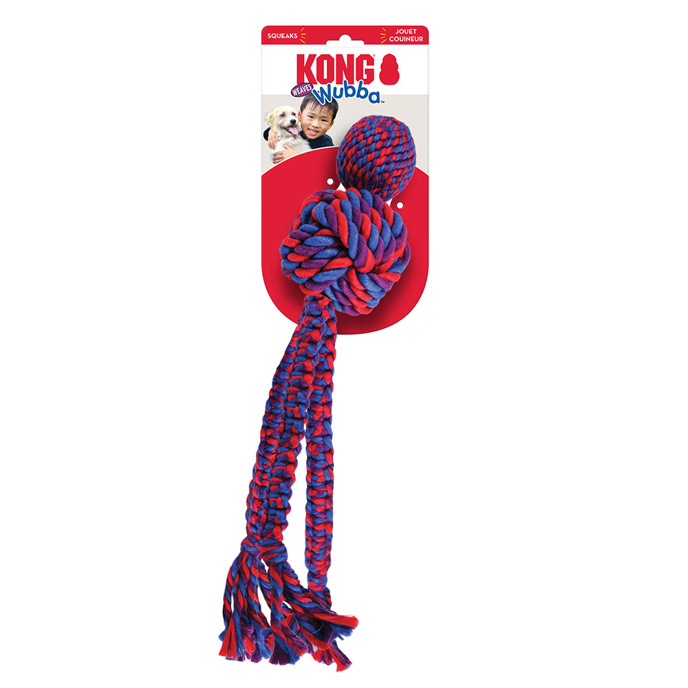 Kong Wubba Weaves Squeaker Toy For Dogs - With Rope