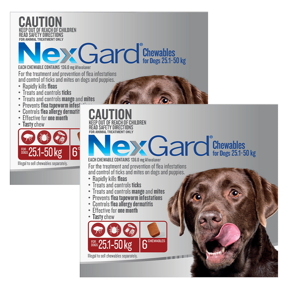 Nexgard Chewables For Large Dogs (25 - 50 Kg) Red