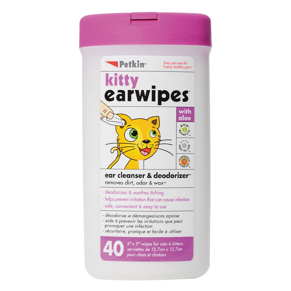 Petkin Kitty Ear Wipes For Cats And Kittens