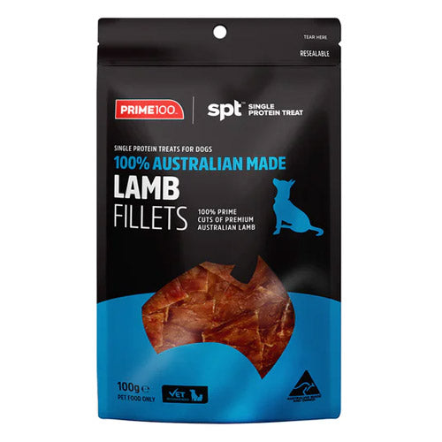 Prime100 Spt Single Protein Lamb Fillets Treats For Dogs 100Gm