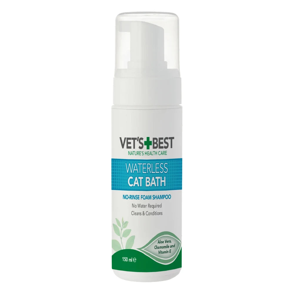 Vet's Best Nature's Health Care Waterless Cat Bath No-Rinse Foam Shampoo for Cats