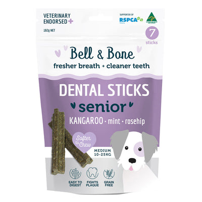 Bell And Bone Senior Dental Sticks Kangaroo Mint And Rosehip