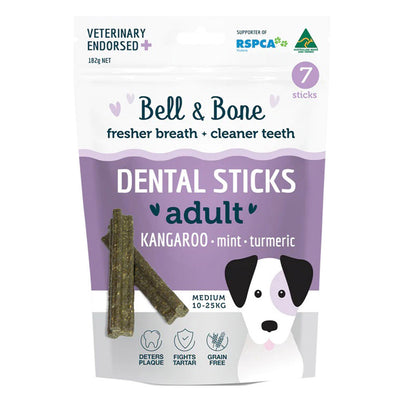 Bell And Bone Dental Sticks Kangaroo Mint And Turmeric Treats