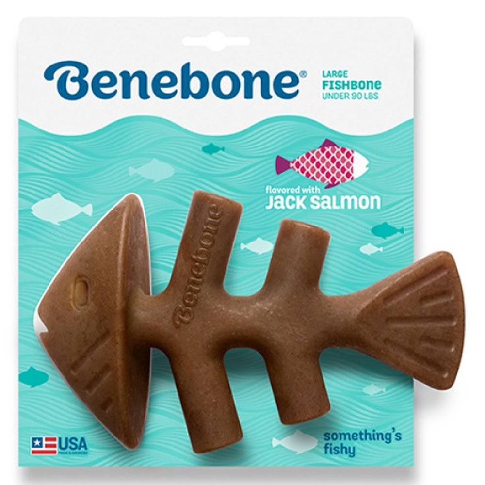 Benebone Fishbone Jack Salmon Chew Toy For Dogs