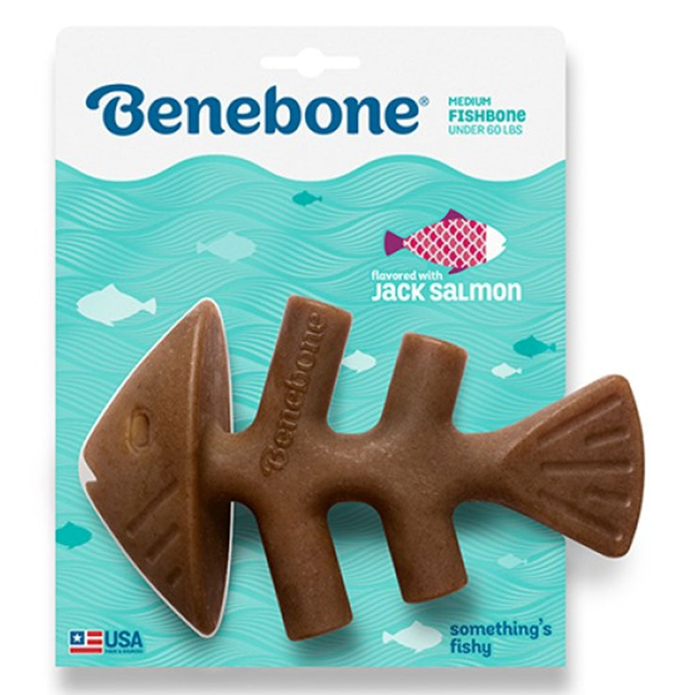 Benebone Fishbone Jack Salmon Chew Toy For Dogs