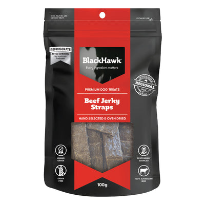 Black Hawk Beef Jerky Straps Dog Treats 