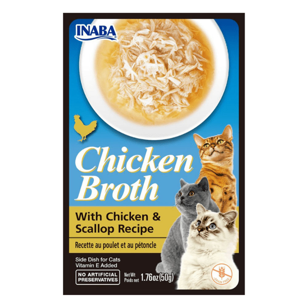 Inaba Chicken Broth With Chicken & Scallop Recipe For Cats 