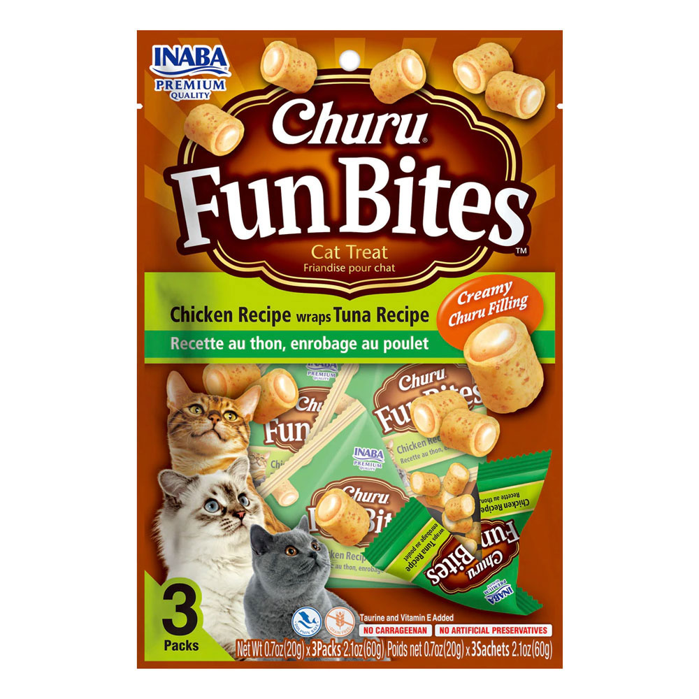 Inaba Churu Fun Bites Chicken Recipe Wraps Tuna Recipe Cat Treat 