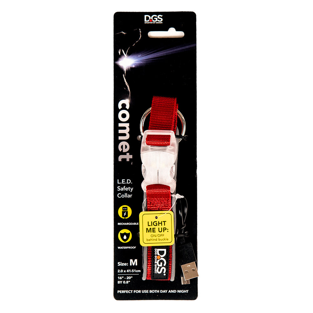 Dgs Comet Led Safety Collar (Red) Large - 2.5Cm X 45 - 63Cm
