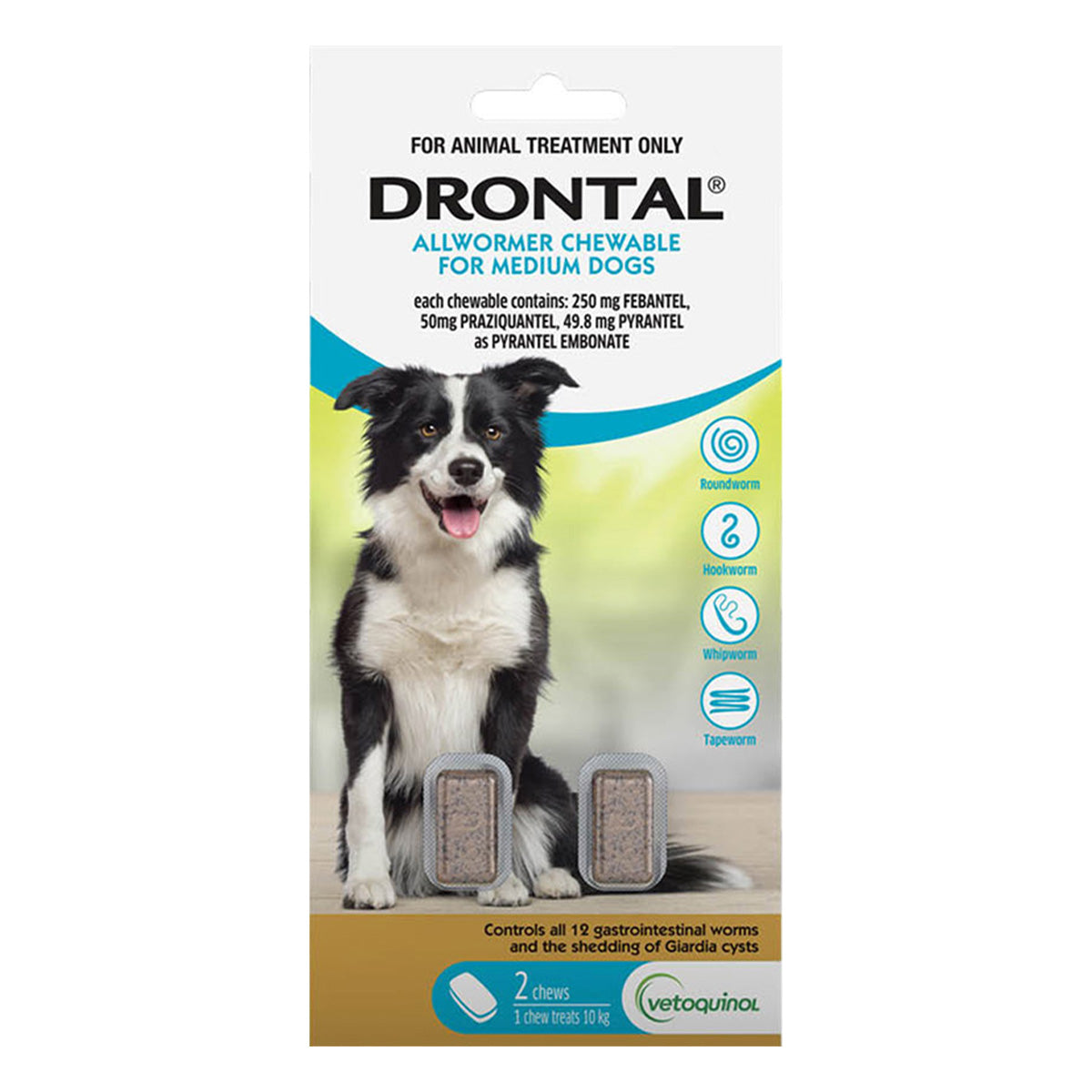 Drontal Wormers Chewable For Dogs Up To 10Kg (Aqua)