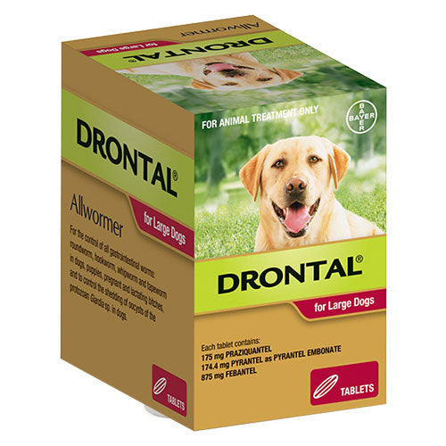 Drontal Wormers Tabs For Dogs 35Kg (Red)