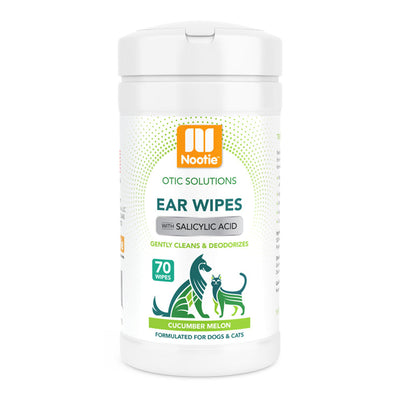 Nootie Otic Solutions Ear Wipes with Salicylic Acid for Dogs & Cats - Cucumber Melon