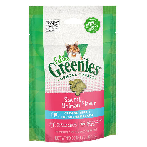 Greenies Feline Savory Salmon Flavor Dental Cat Treats 130 Gm