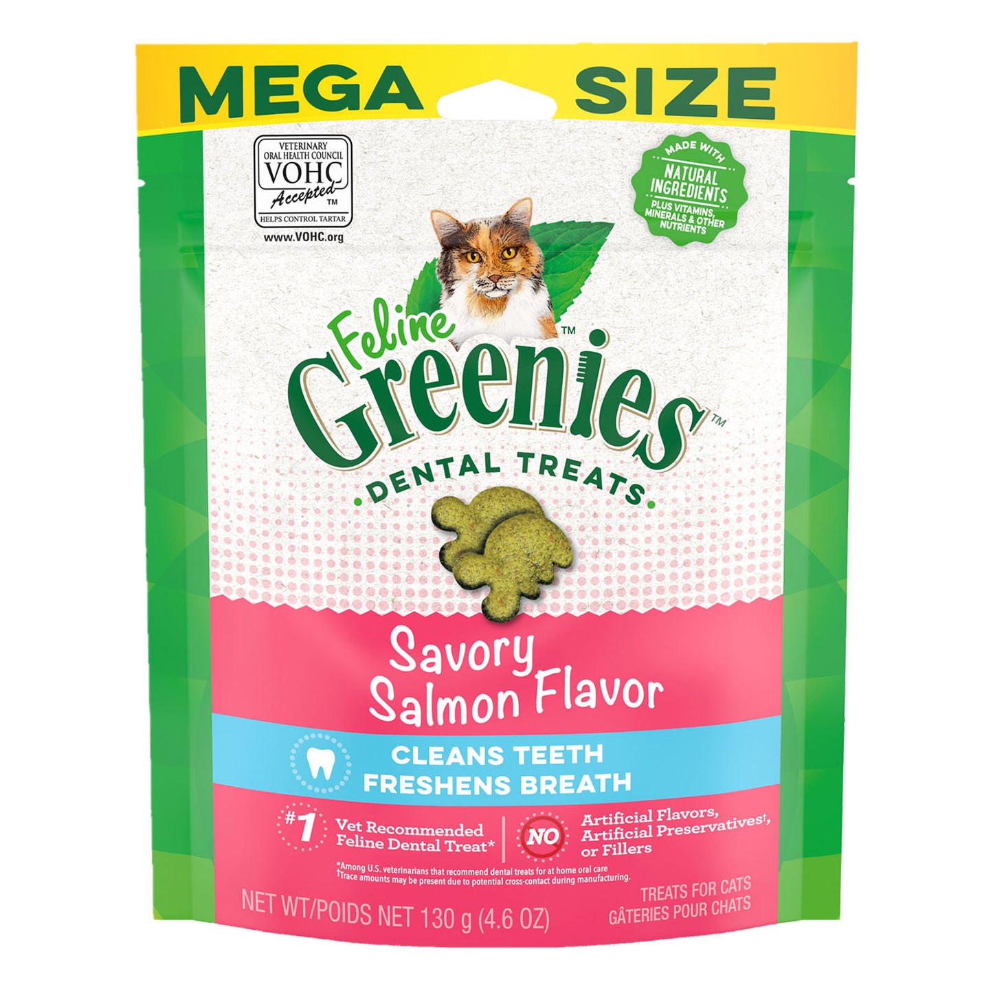 Greenies Feline Savory Salmon Flavor Dental Cat Treats