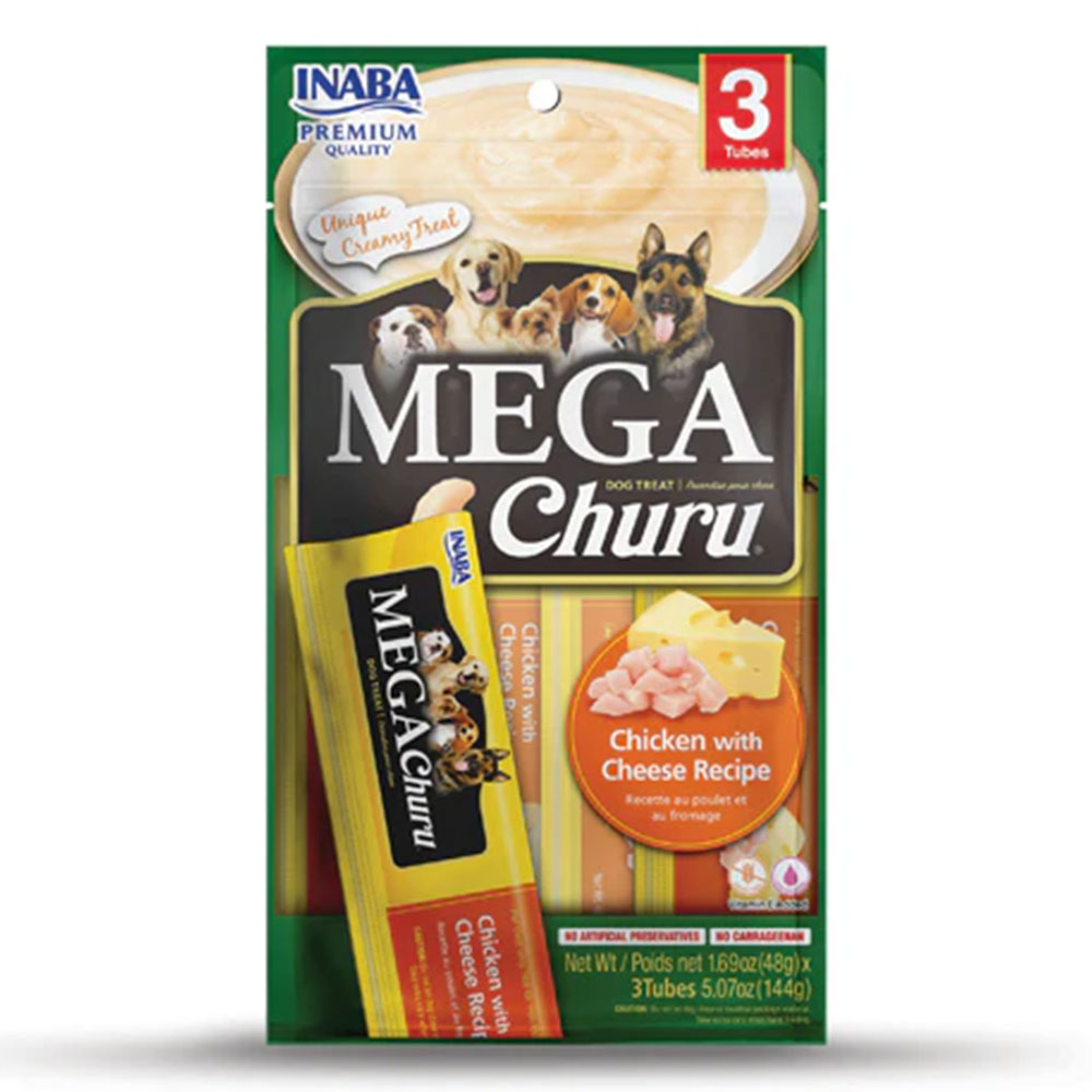 Inaba Mega Churu Chicken With Cheese Recipe Dog Treat 