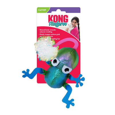 Kong Flingaroo Catnip Crackle Toy For Cats - Frog