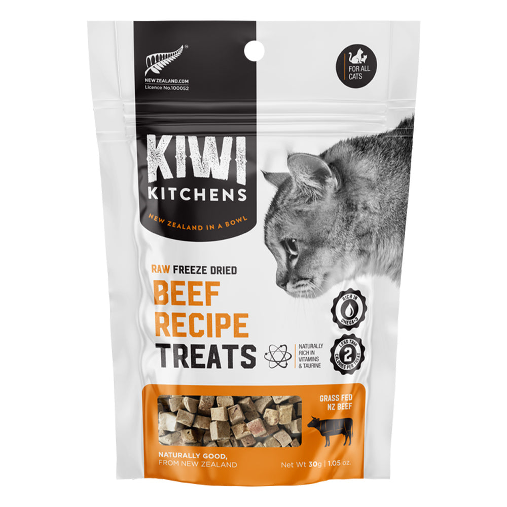 Kiwi Kitchens Raw Freeze Dried Beef Recipe Cat Treats 