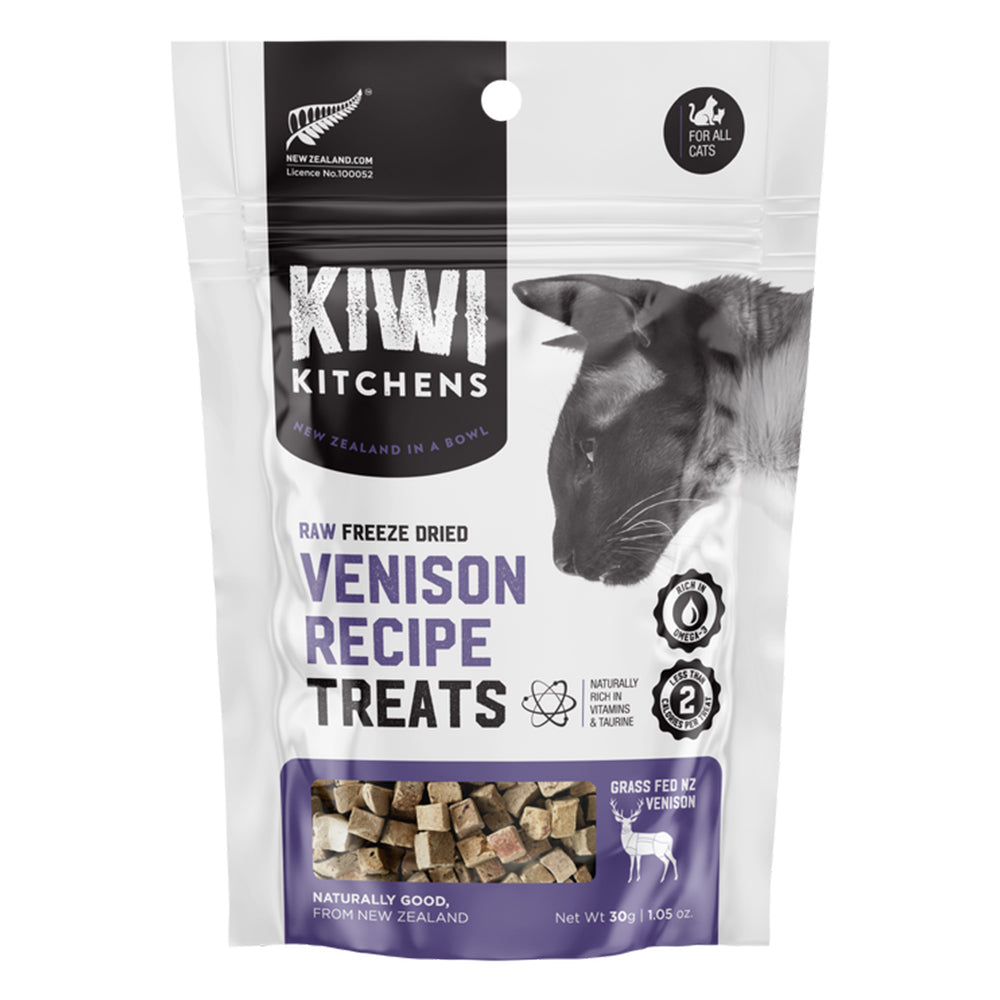 Kiwi Kitchens Raw Freeze Dried Venison Recipe Cat Treats 