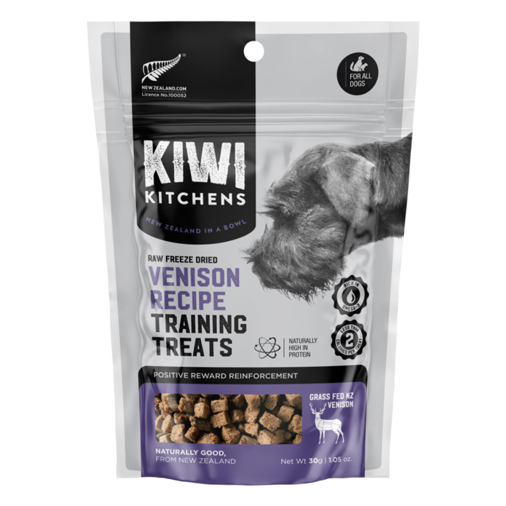 Kiwi Kitchens Raw Freeze Dried Venison Recipe Training Dog Treats 