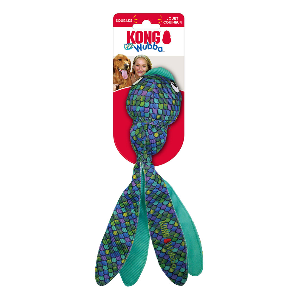 Kong Wubba Finz Squeaker Toy For Dogs - Blue