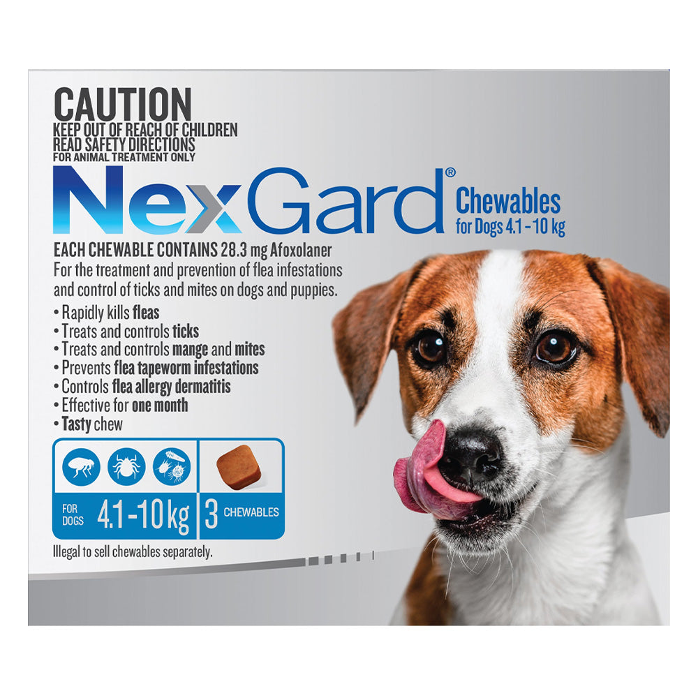 Nexgard Chewables For Small Dogs (4.1 - 10 Kg) Blue