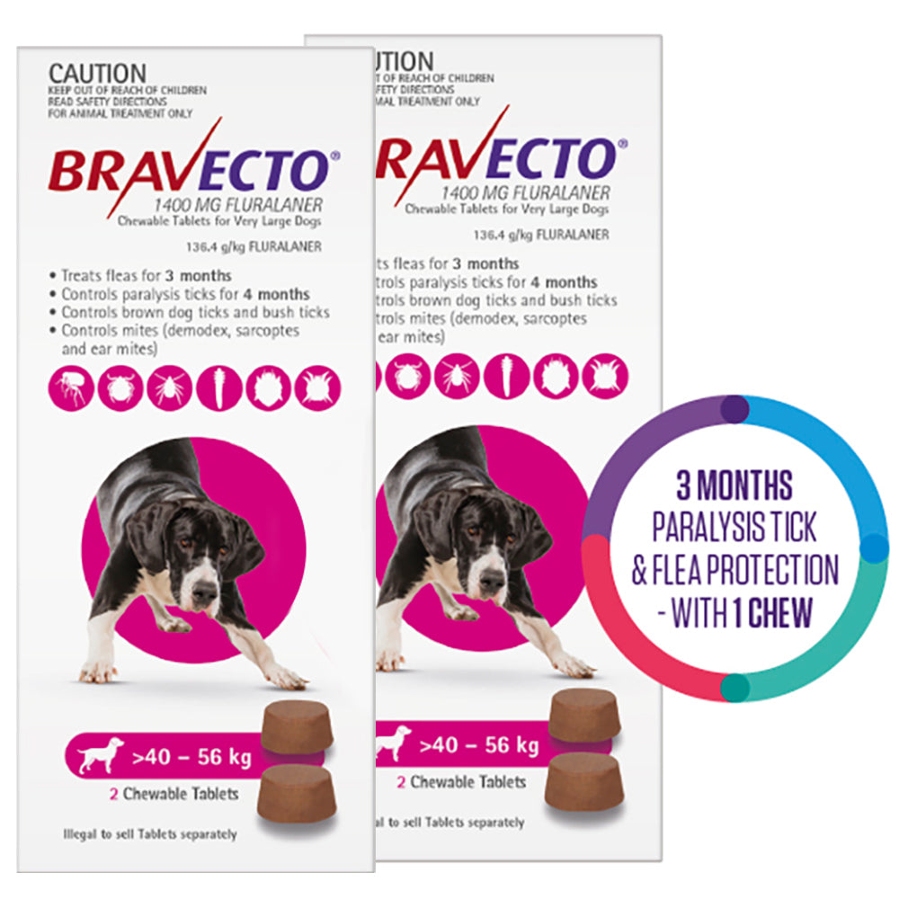 Bravecto For Extra Large Dogs 40-56Kg (Pink)