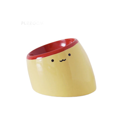 Purroom Elevated Pudding Ceramic Pet Bowl - Tilted 
