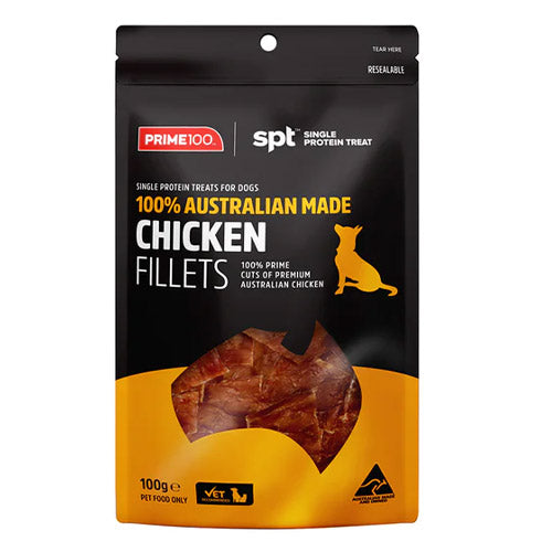 Prime100 Spt Single Protein Chicken Fillets Treats For Dogs 100Gm