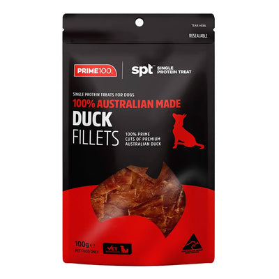Prime100 Spt Single Protein Duck Fillets Treats For Dogs 100Gm
