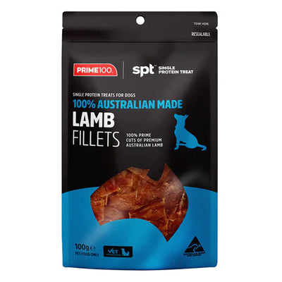 Prime100 Spt Single Protein Lamb Fillets Treats For Dogs 100Gm