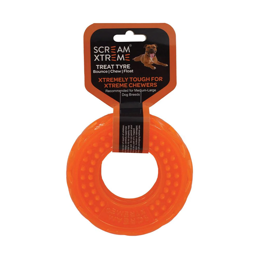 Scream Xtreme Treat Tyre Dog Toy