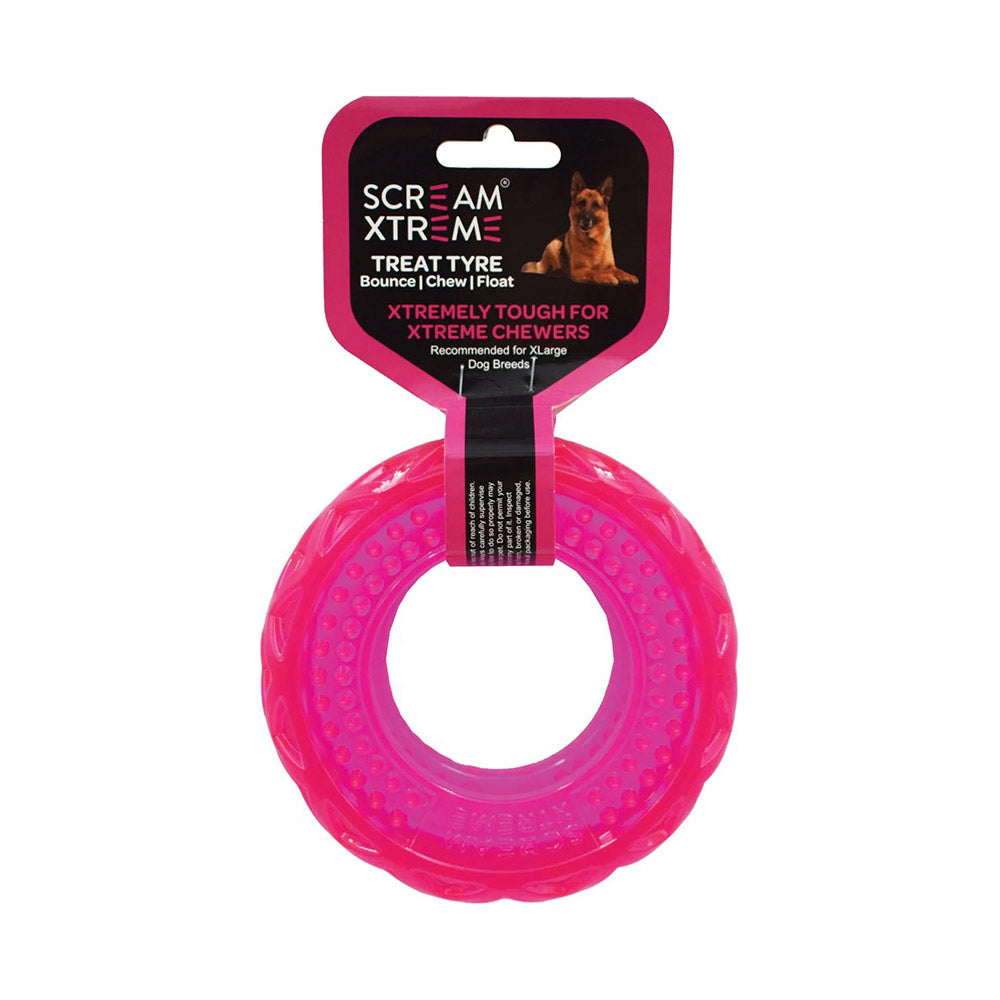 Scream Xtreme Treat Tyre Dog Toy