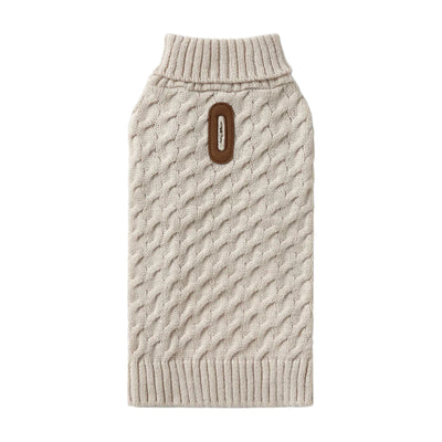 Snooza Wear Knit Polo Dog Sweater Oatmeal
