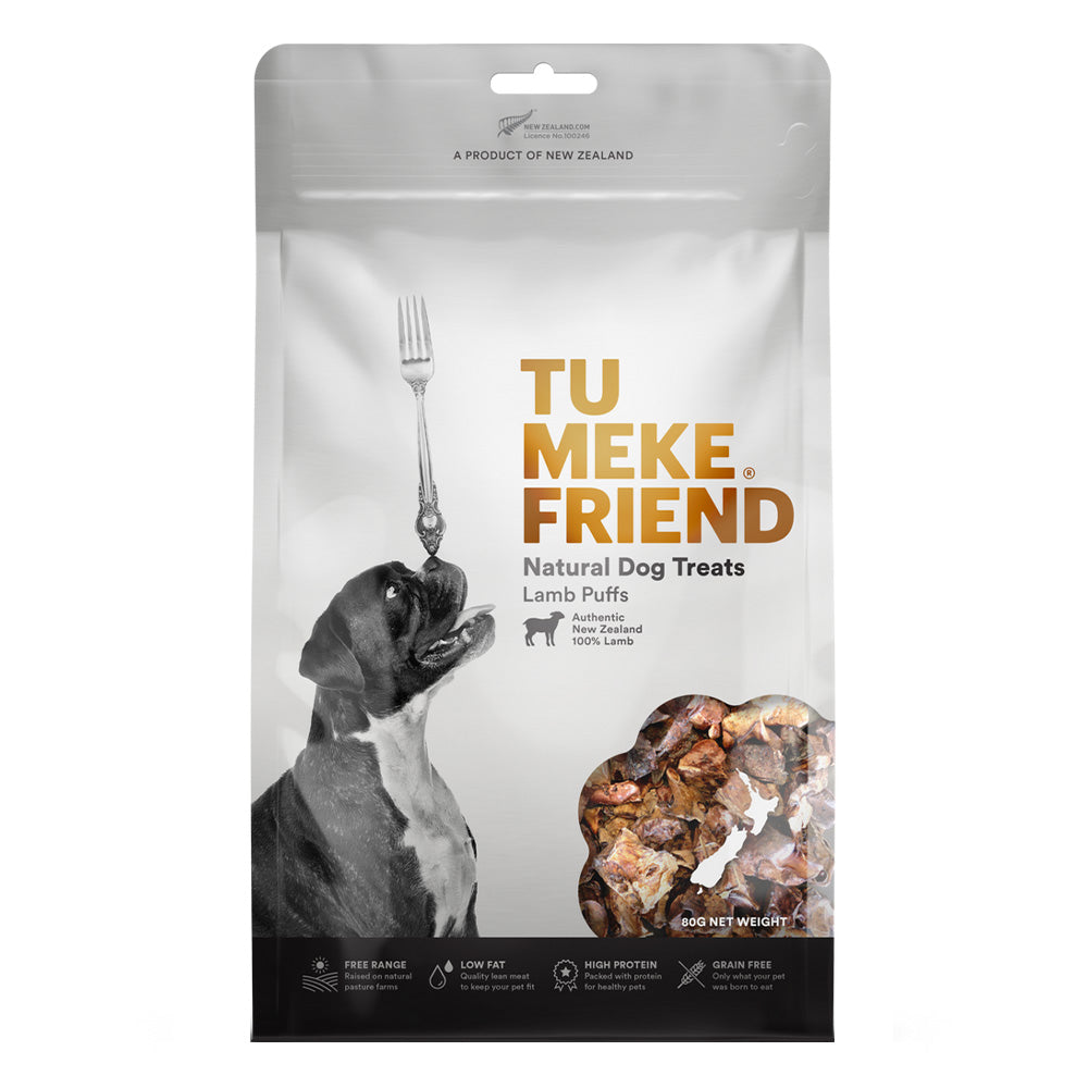 Tu Meke Friend Air-Dried Natural Dog Treats Lamb Puffs 80G 