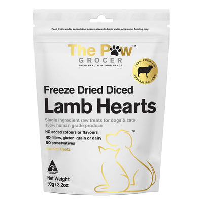 The Paw Grocer Freeze Dried Lamb Hearts Dog And Cat Treats