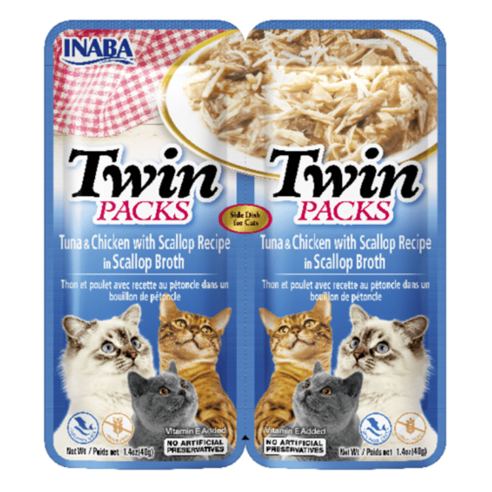 Inaba Twin Packs Tuna & Chicken With Scallop Recipe In Scallop Broth For Cats 