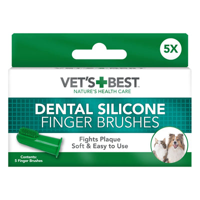 Vet's Best Nature's Health Care Dental Silicone Finger Brushes for Dogs & Cats 5 pieces