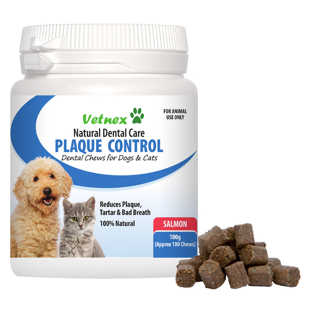 Vetnex Plaque Control Natural Dental Care Chews for Dogs & Cats - Salmon