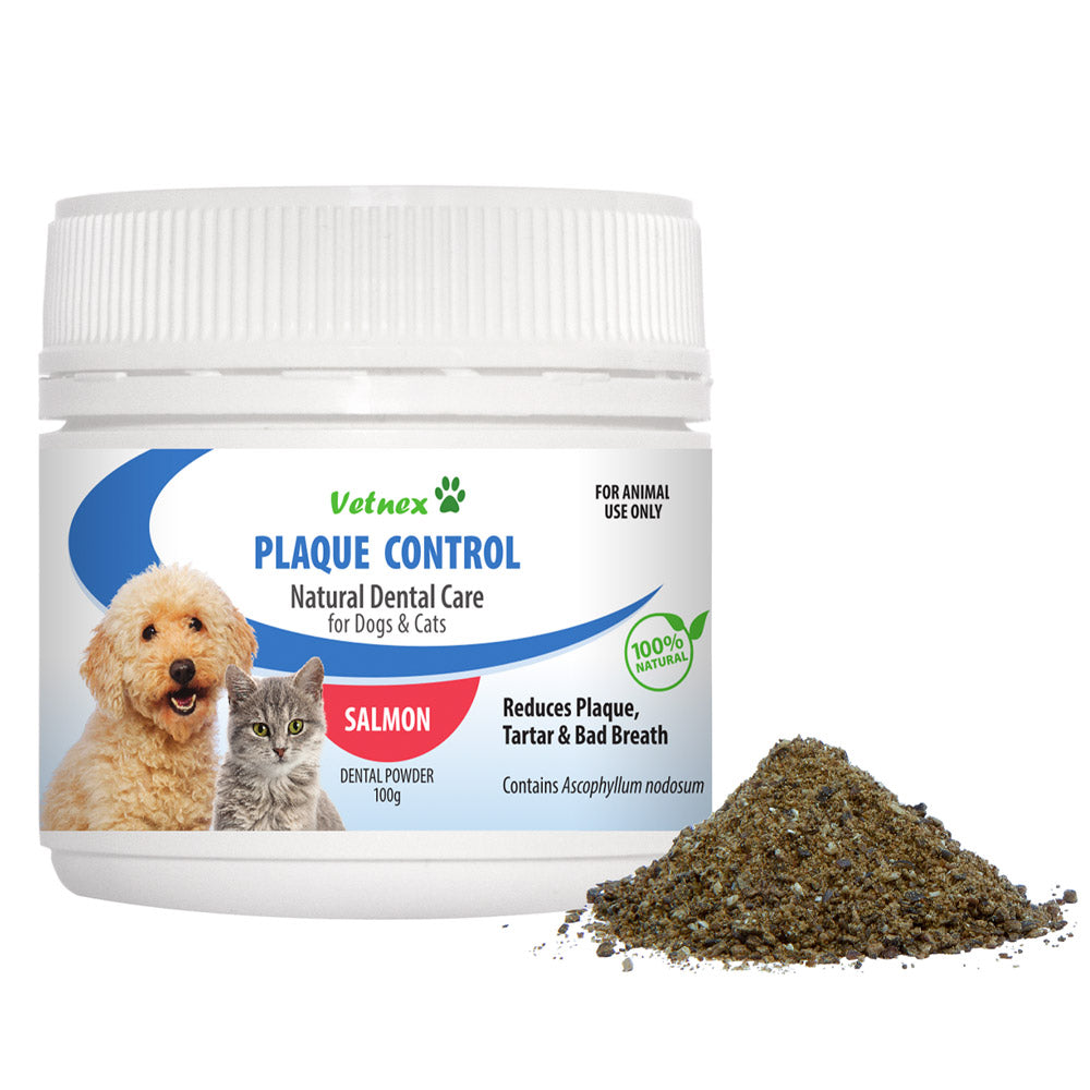 Vetnex Plaque Control Natural Dental Care Powder for Dogs & Cats - Salmon
