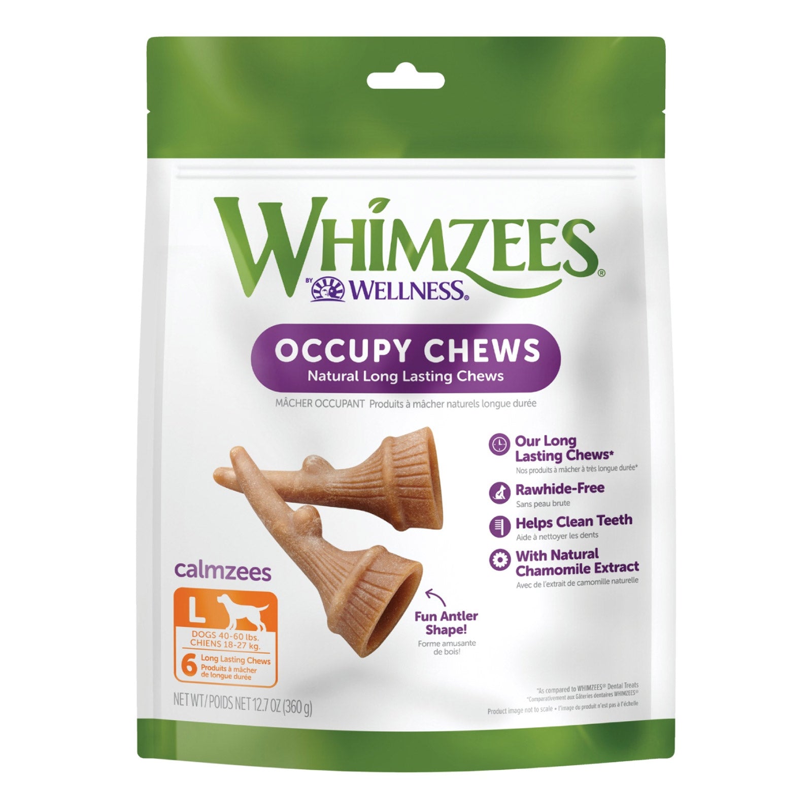 Whimzees Occupy Calmzees Antler Value Bag Dog Dental Treats Large