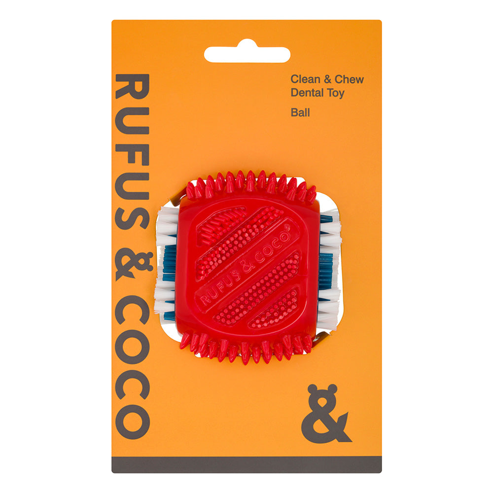 Rufus & Coco Clean & Chew Dental Toy for Dogs Ball