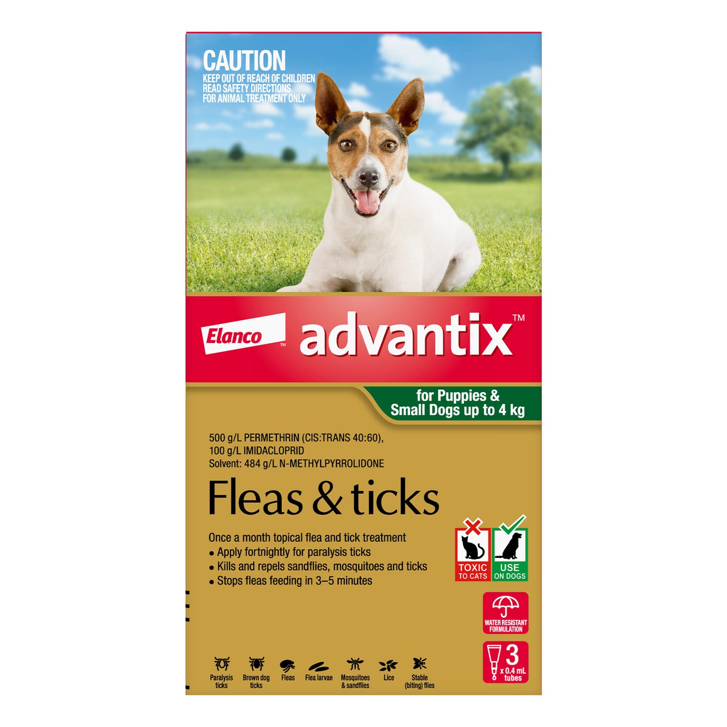 Advantix For Small Dogs & Pups Up To 4Kg (Green)