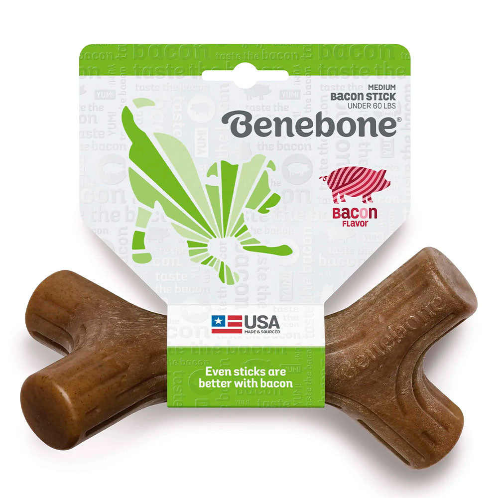 Benebone Bacon Stick Chew Toy for Dogs Medium