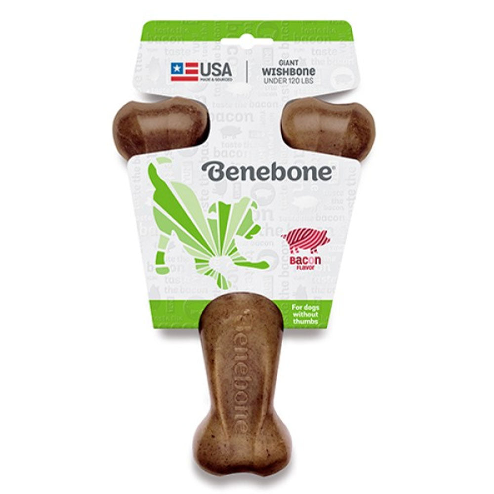 Benebone Wishbone Bacon Chew Toy for Dogs Giant