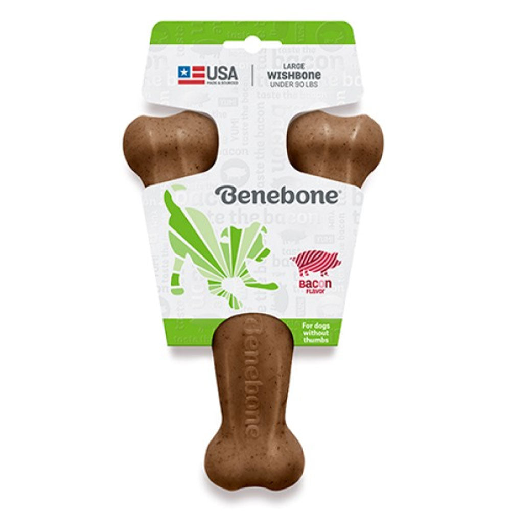 Benebone Wishbone Bacon Chew Toy for Dogs Large