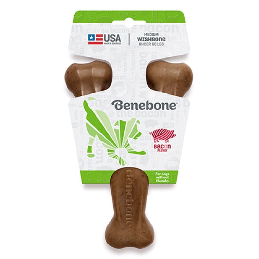 Benebone Wishbone Bacon Chew Toy for Dogs Medium