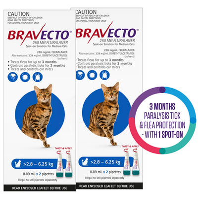 Bravecto Spot On For Medium Cats (2.8 - 6.25 kg) Blue