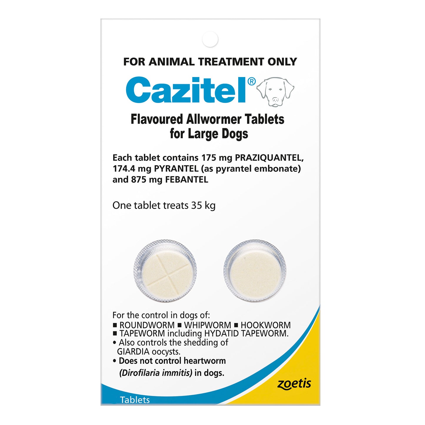 Cazitel Flavoured Allwormer For Large Dogs 35Kg (Blue)